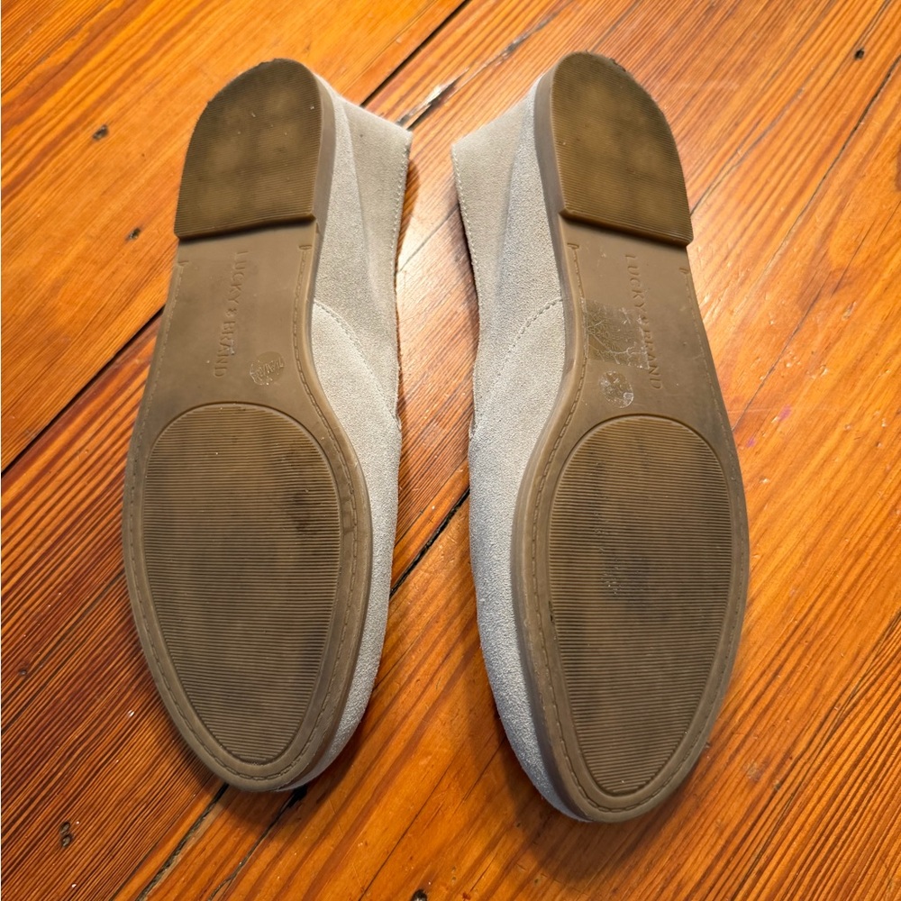 Lucky Brand women Suede Slip-On Loafers - Taupe Gray - Picture 3 of 7